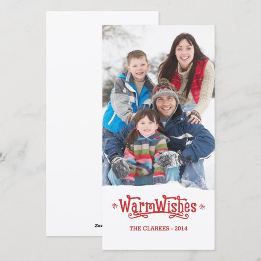 Warm Wish | Vakantieknopkaart Feestdagenkaart (Voorkant / Achterkant)