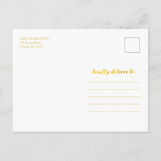 Warm Wish White Script Photo met Kerstmis Briefkaart (Achterkant)