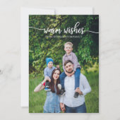 Warm Wish White Script Unieke kerstfoto Kaart (Voorkant)