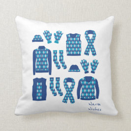 Warm Wishes Argyle Patroon Items Kussen - Blauw