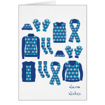 Warm Wishes Argyle Pattern Items Kaart - Blauw