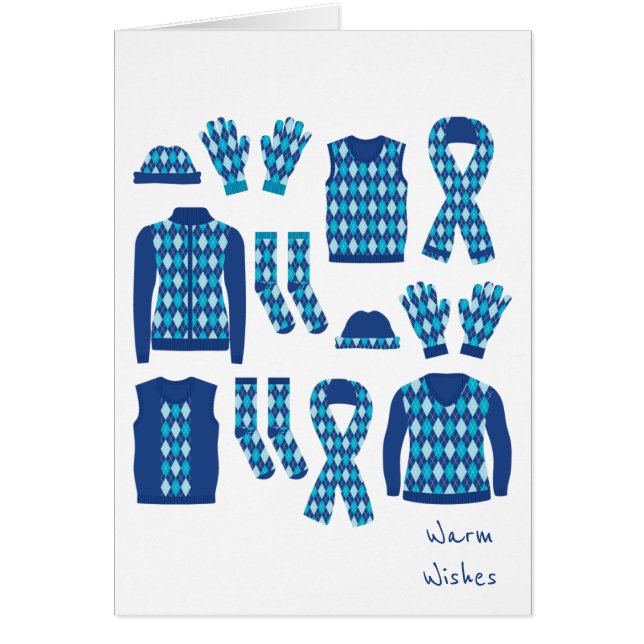 Warm Wishes Argyle Pattern Items Kaart - Blauw (Voorkant)