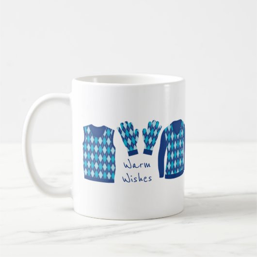 Warm Wishes Argyle Pattern Items Mok - Blauw (Links)