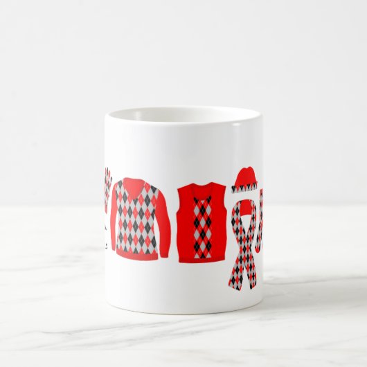 Warm Wishes Argyle Pattern Items Mok - Rood (Center)