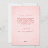 Warm Wishes Baby Kisses Feestdagen Roze Aankondigi Feestdagenkaart (Achterkant)