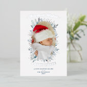 Warm Wishes Baby Kisses Kerst Foto Aankondiging (Staand Voorkant)
