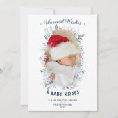 Warm Wishes Baby Kusjes Vakantie Chic Aankondiging (Voorkant)