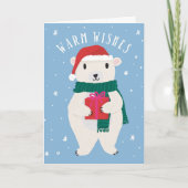 Warm Wishes Beary Merry KerstWenskaart Kaart (Voorkant)