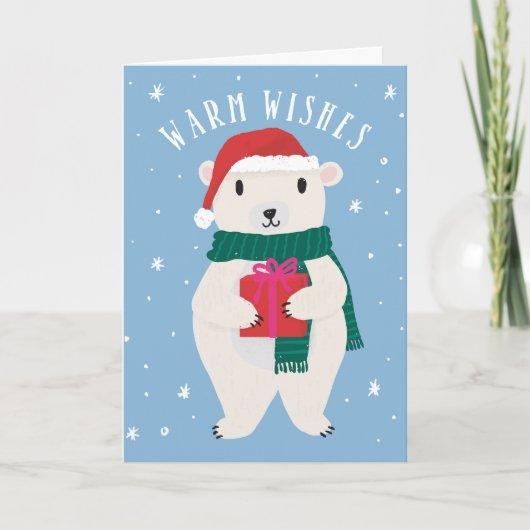 Warm Wishes Beary Merry KerstWenskaart Kaart (Voorkant)