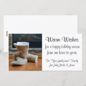 Warm Wishes - Boots by fireplace Feestdagenkaart (Voorkant / Achterkant)