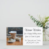 Warm Wishes - Boots by fireplace Feestdagenkaart (Staand voorkant)