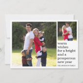 Warm Wishes Bright Prosperous Happy New Year Foto Feestdagenkaart (Voorkant)