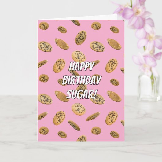 Warm Wishes Chocolate Chip Cookie Birthday Card Kaart (Orchidee)