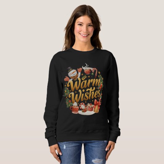 Warm Wishes Christmas Cozy Holiday Sweatshirt (Voorkant volledig)