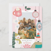 Warm Wishes Cocoa Mittens Foto Feestdagenkaart (Voorkant)
