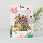 Warm Wishes Cocoa Mittens Foto Feestdagenkaart (Staand voorkant)