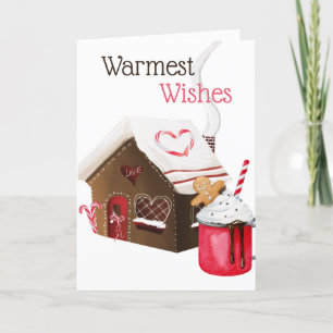 Warm Wishes Cookies in Cocoa Gingerbrood Kerstmis Feestdagen Kaart