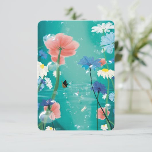 Warm Wishes Countryside Postcard Bedankkaart (Staand voorkant)