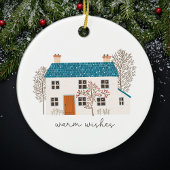 Warm Wishes Cozy Holiday thuiskerst Keramisch Ornament