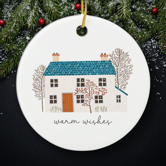 Warm Wishes Cozy Holiday thuiskerst Keramisch Ornament