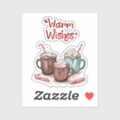 Warm Wishes Cozy Hot Chocolate Holiday Sticker (Vel)