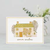 Warm Wishes Cozy kerst Home Folie Feestdagenkaart (Staand Voorkant)