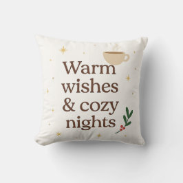 Warm Wishes & Cozy Nights – Minimalist Holiday  Kussen