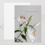 Warm Wishes Elegant Lily Card Bedankkaart (Voorkant / Achterkant)