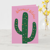 Warm Wishes Feestelijke Cactus Vakantie Groeten Ka Kaart (Gele Bloem)