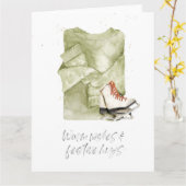 Warm Wishes & Festive Hugs Waterverf Kaart (Gele Bloem)