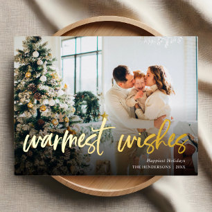 Warm Wishes Folie Holiday Postcar Feestdagen Briefkaart
