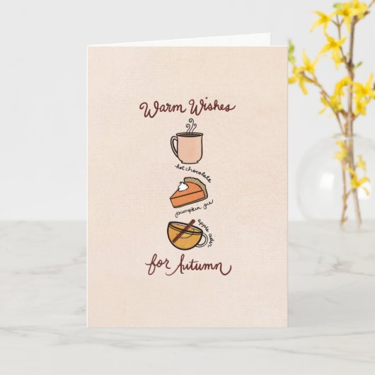 Warm Wishes for Autumn Greeting Card Kaart (Gele Bloem)