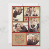 Warm Wishes Foto Collage Kraft & Tartan Red ID589 Kaart (Voorkant)