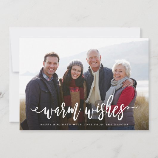 Warm Wishes Fotovakantie Feestdagenkaart (Voorkant)