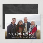 Warm Wishes Fotovakantie Feestdagenkaart (Voorkant / Achterkant)