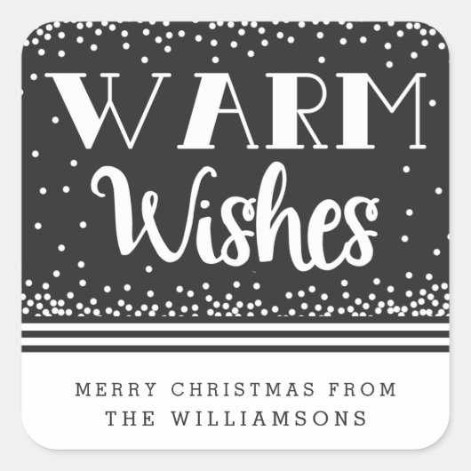 Warm Wishes Gepersonaliseerde vakantie Stickers / (Voorkant)