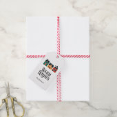 Warm Wishes Gift Label, Vakantie Kerstdorp Cadeaulabel (Met Touw)