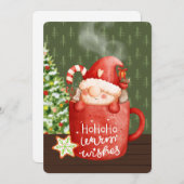 Warm Wishes Gnome kerstMok Waterverf Feestdagenkaart (Voorkant / Achterkant)