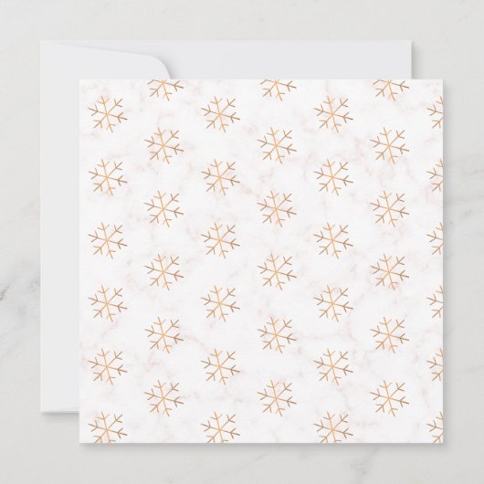 Warm Wishes Gouden Sneeuwvlokken Blush Marble 4 Fo Kaart (Achterkant)