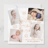 Warm Wishes Gouden Sneeuwvlokken Blush Marble 4 Fo Kaart (Voorkant)