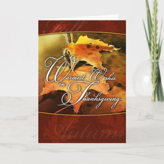 Warm Wishes Herfst Sunset Thanksgiving Kaart (Voorkant)