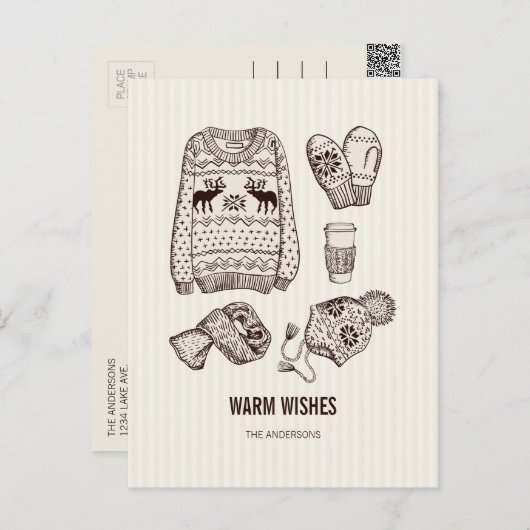 Warm Wishes Holiday Essentials Briefkaart (Voorkant / Achterkant)