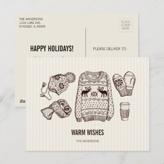 Warm Wishes Holiday Essentials Briefkaart (Voorkant / Achterkant)