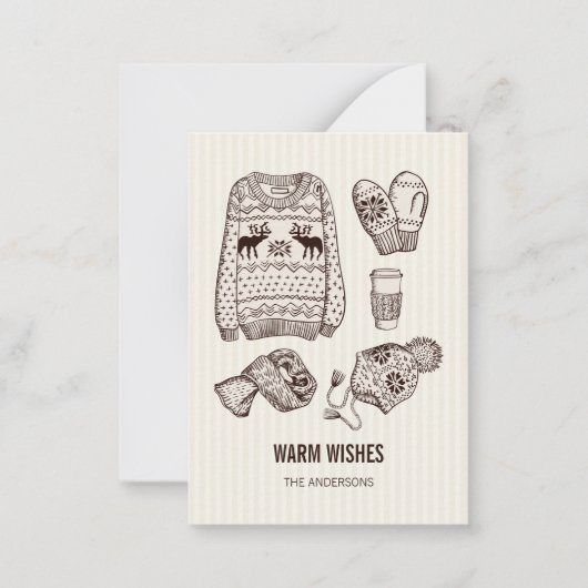 Warm Wishes Holiday Essentials Mini Note Kaart Notitiekaartje (Voorkant)
