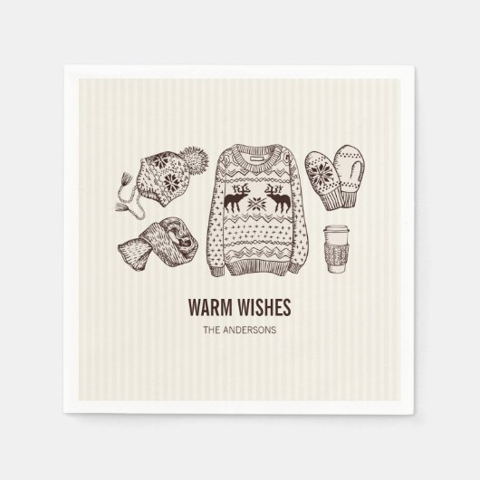 Warm Wishes Holiday Essentials Paper Napkin Servet (Voorkant)