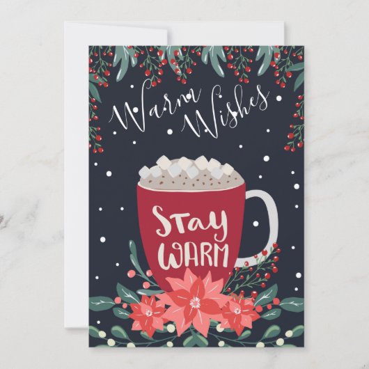 Warm Wishes Holiday Fotonaam kerstkaart (Voorkant)