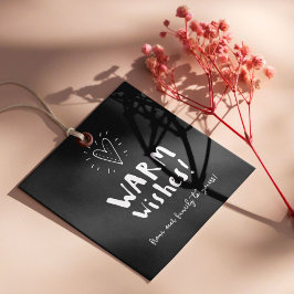 Warm Wishes Holiday Gift Label Custom Family Foto