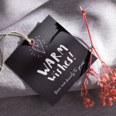 Warm Wishes Holiday Gift Label Custom Family Foto