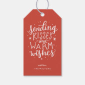 Warm Wishes Holiday Gift Labels Cadeaulabel (Voorkant)