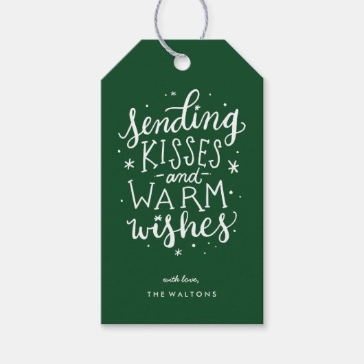 Warm Wishes Holiday Gift Labels Cadeaulabel (Voorkant)